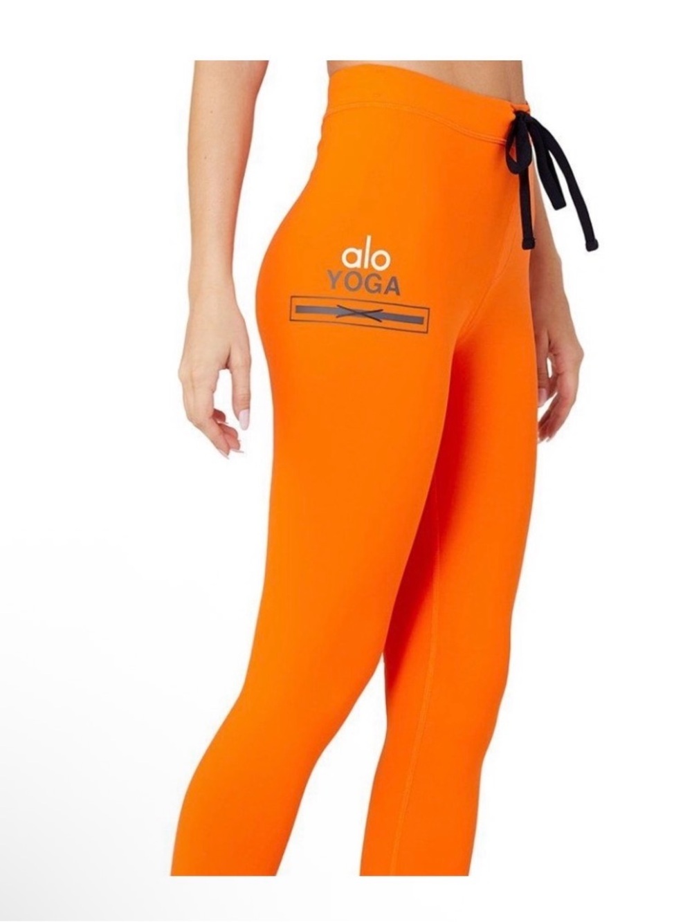 ALO Yoga Women's High-Rise Orange Drawstring Leggings